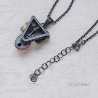Art Piece! Japanese Patina Red Fruit Pendant - Hido Copper & Iroage Brass Art Jewelry
