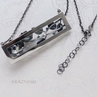 Dimensional Rose Oxidized Sterling Silver Statement Necklace