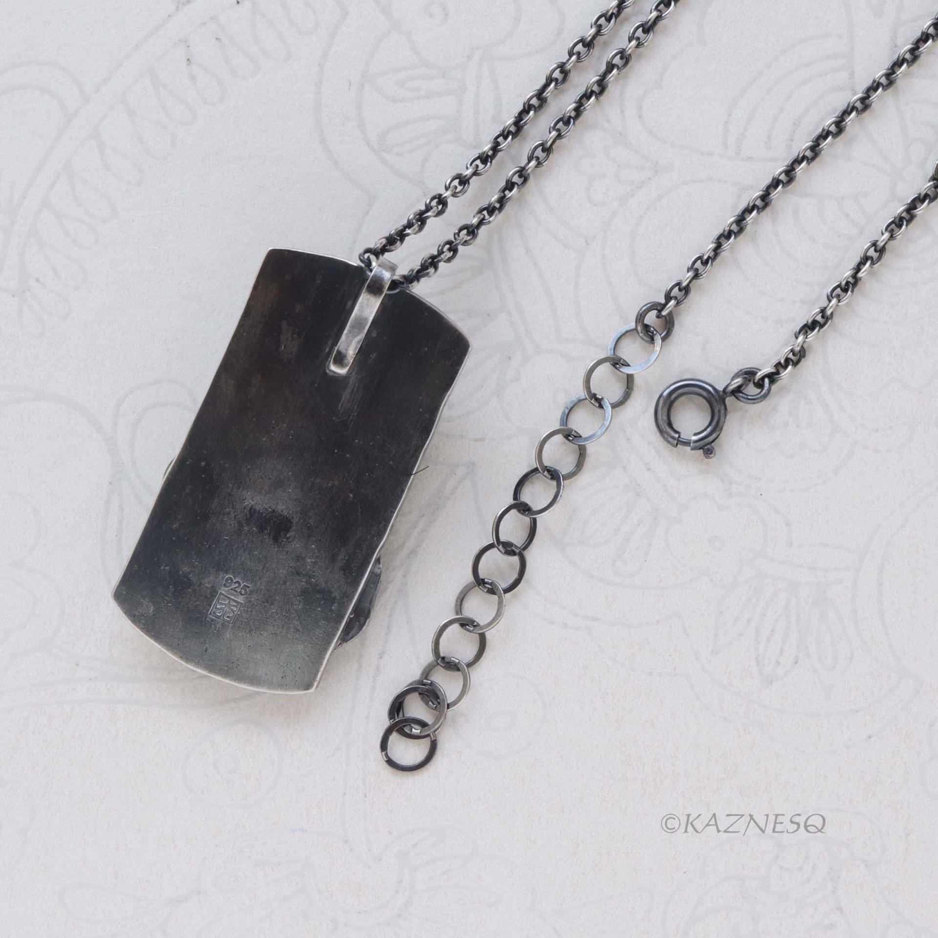 For Your Artistic Life! : Lotus motif Textured Oxidized Silver Unisex Pendant