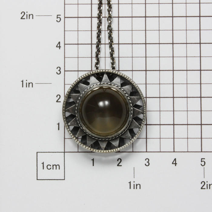 Art Deco style pendant necklace, brown quartz pendant necklace, cats eye jewelry