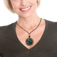 (C) KAZNESQ: Jadeite round oriental open work pendant