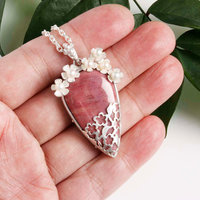 SOLD: Lacy openwork silver pendant with piemontite.