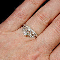 Made to order: Tiara motif white sapphire silver ring