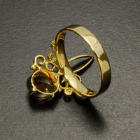 Bicolor facet tourmaline ring