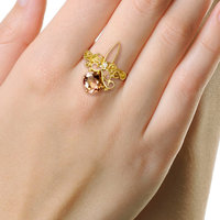 Bicolor facet tourmaline ring
