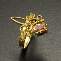 Bicolor facet tourmaline ring