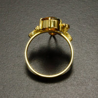 Bicolor facet tourmaline ring