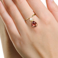 Bicolor tourmaline cab ring