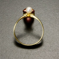 Bicolor tourmaline cab ring