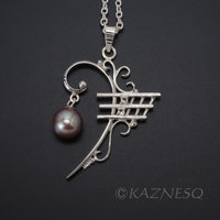 This is a custom order for a specific customer : F clef silver pendant