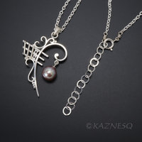 This is a custom order for a specific customer : F clef silver pendant