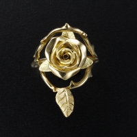 18K gold rose motif ring