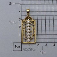 Art Deco style rectangle akoya pearl and a diamond pendant head