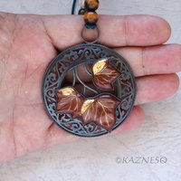 (C) KAZNESQ: Ivy and arabesque open work pendant