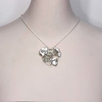 SOLD: Lotus pendant, silver pendant with opal, quartz, and cultured pearl.