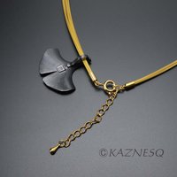(C) KAZNESQ: Ginkgo leaf silver pendant with fine gold