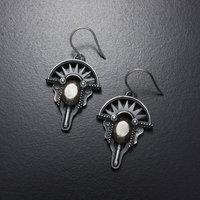 Oxidized silver earrings, Art Deco earrings, steampunk earrings