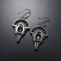 Oxidized silver earrings, Art Deco earrings, steampunk earrings