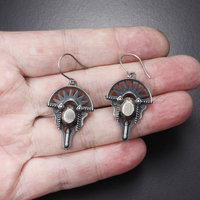Oxidized silver earrings, Art Deco earrings, steampunk earrings