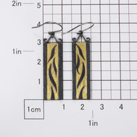 Oxidized silver earrings, Keum Boo earrings, falling willow leaves earrings, Jap