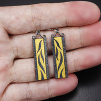Oxidized silver earrings, Keum Boo earrings, falling willow leaves earrings, Jap