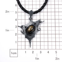 Goth golden rutilated quartz necklace, oxidized silver necklace
