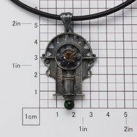 Art Deco style oxidized silver pendant necklace with a brown quartz you have nev