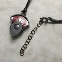 Blue labradorite and Jpanese red copper patina called Hido pendant necklace