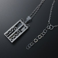 Art Deco style Keum Boo ginkgo necklace with akoya pearls