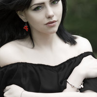 Oxidized silver Nandina earrings
