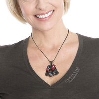 (C) KAZNESQ: Purple cranberry pendant necklace of Japanese Hido patina