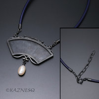 (C) KAZNESQ:Japanese art Keum Boo necklace of white plum blossoms