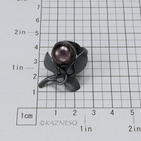 (C) KAZNESQ: Asterism brown stone nature inspired flower and leaf ring