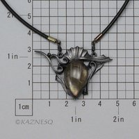 (C) KAZNESQ: Rutilated quartz oxidized silver Goth necklace