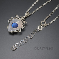 (C) KAZNESQ: Blue labradorite Art Nouveau style silver pendant necklace
