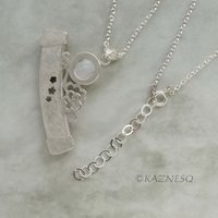 (C) KAZNESQ apanese samurai sword mabe pearl Keum Boo silver necklace