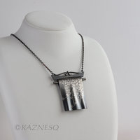 (C) KAZNESQ: Japanese Kimono motif Keum Boo silver necklace