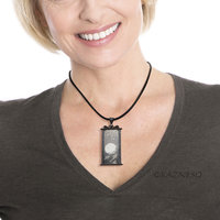 (C) KAZNESQ: apanese art Keum Boo silver pendant necklace of Koi pond, the moon,
