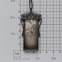 (C) KAZNESQ: Art Nouveau style rectangle wild grape Keum Boo necklace