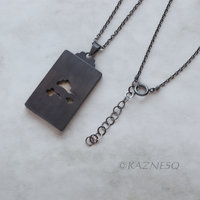 (C) KAZNESQ: Asian clouds and the sun motif gold and silver Keum Boo necklace