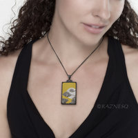 (C) KAZNESQ: Asian clouds and the sun motif gold and silver Keum Boo necklace