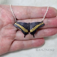 (C) KAZNESQ: Keum Boo and Japanese iroage patina shakudo swallowtail necklace