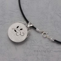 (C)KAZNESQ: Black copper and silver flower necklace