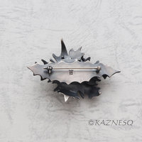 (C)KAZNESQ: Thistle motif amethyst oxidized silver brooch