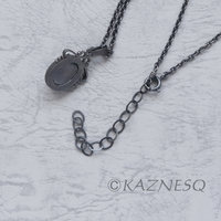 SOLD: Art Nouveau style amethyst cab oxidized silver pendant necklace with gold lining