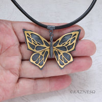 (C) KAZNESQ: Art Nouveau style Black and gold Keum Boo oxidized silve(C) KAZNESQ