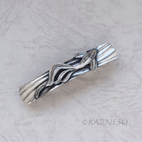 (C) KAZNESQ: Silver Barrette of sculptural KOI fish