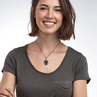 (C) KAZNESQ: Iolite Sunstone oxidized silver filigree and scrolls pendant neckla