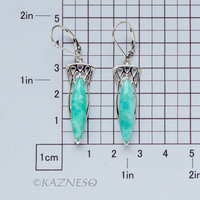 (C) KAZNESQ: Art Nouveau style Amazonite Silver Drop Earrings