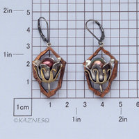 (C) KAZNESQ: Wild Seed Pod Earrings of Silver Copper and Freshwater Pearls